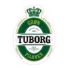 Grøn Tuborg fadølsudlejning etiket