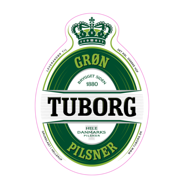 Grøn Tuborg pilsner etiket