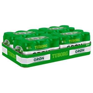 Grøn Tuborg 33 cl dåse 24 stk ramme